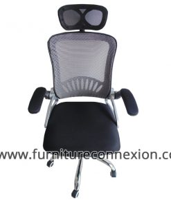 Netted Highback Swivel & Tilt with Headrest & Adjustable Arms