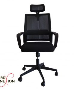 High back mesh chair with head rest