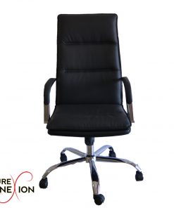 High back chair leather look